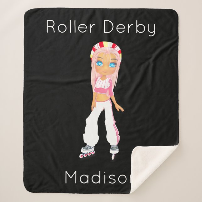 Manta Sherpa Roller Derby Personalizado Sherpa Blanket (Anverso)