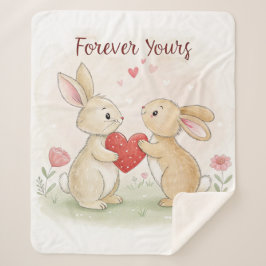Manta Sherpa Romantic Bunny Card - Para siempre