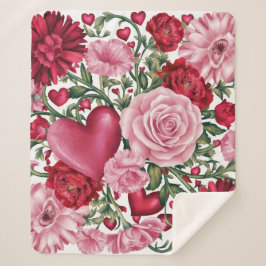 Manta Sherpa Romantic Floral Fleece Blanket