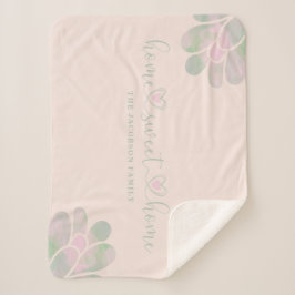 Manta Sherpa Romantic Heart Wimshical Home Sweet Home Quote