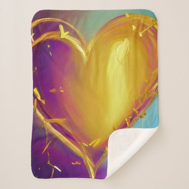 Manta Sherpa Romántico Heart Sherpa Blanket (Anverso)