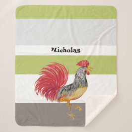 Manta Sherpa Rooster de color de agua de Acción de Gracias pers