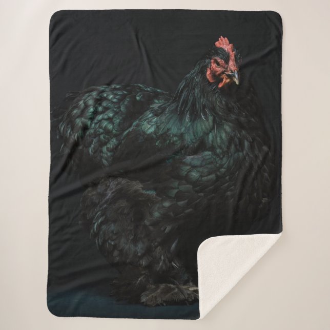 MANTA SHERPA ROOSTER NEGRO (Anverso)