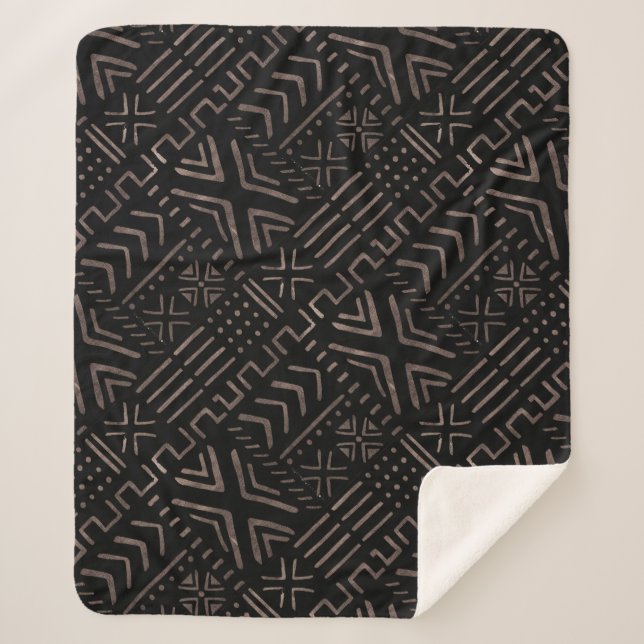 Manta Sherpa Ropa de barro africana contemporánea para imprimir (Anverso)