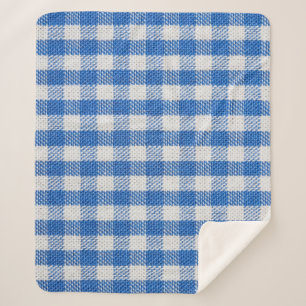 Manta Sherpa Ropa de comedor de color azul-blanco.
