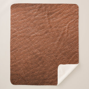 Manta Sherpa Ropa de estructura marrón de cuero