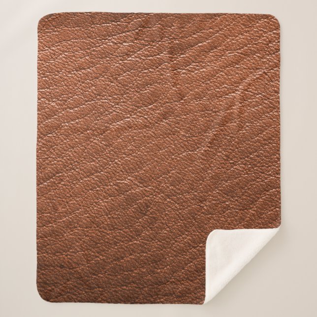 Manta Sherpa Ropa de estructura marrón de cuero (Anverso)