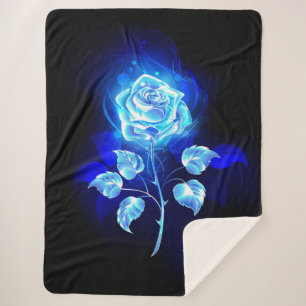 Manta Sherpa Rosa azul en llamas