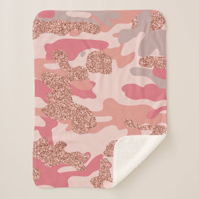 Manta Sherpa Rosa de camuflaje Oro Rubor Modelo de ejército de  (Anverso)