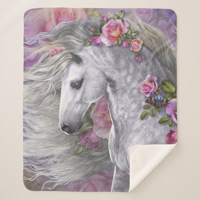Manta Sherpa Rosa de verano Sherpa Blanket (Anverso)