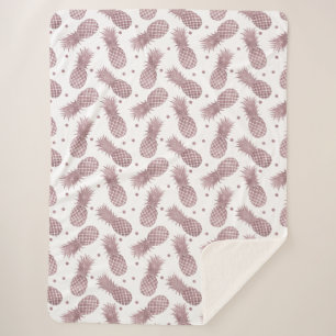Manta Sherpa Rosa Dots Gold Pineapples