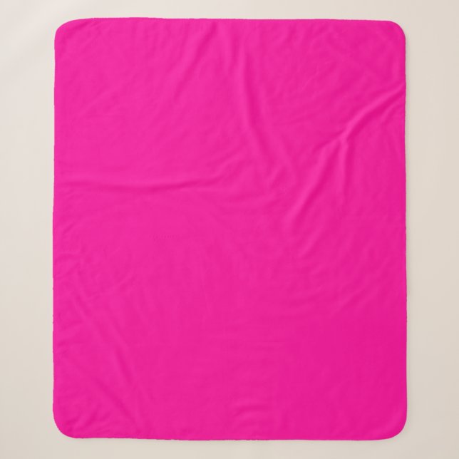 Manta Sherpa Rosa Fuerte Sólido (Anverso)