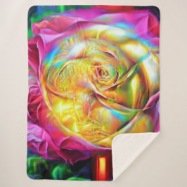 Manta Sherpa Rosa psicodélico arcoiris