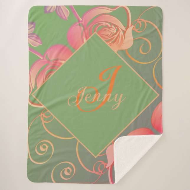 Manta Sherpa Rosa romántico Sherpa Blanket (Anverso)