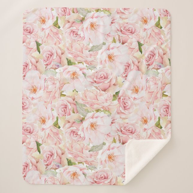 Manta Sherpa Rosa rosa romántico (Anverso)