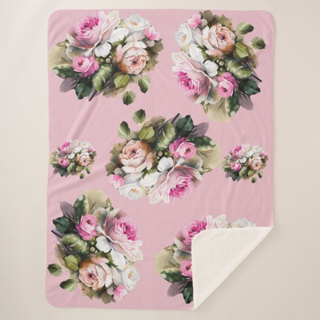 Manta Sherpa Rosa Vintage Rosa (Anverso)