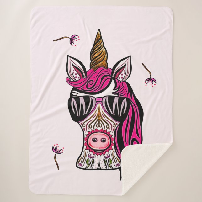 Manta Sherpa Rosado como coro (Anverso)