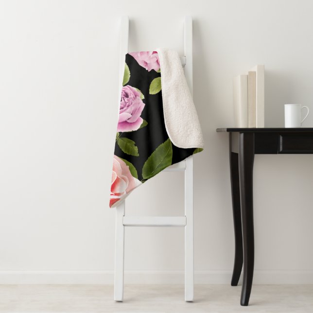 Manta Sherpa Rosas de acuarela 20 (In situ)