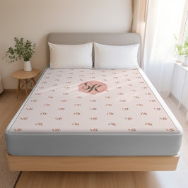 Manta Sherpa Rosas en miniatura y monograma