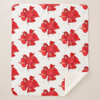Manta Sherpa Rosas Rojas,