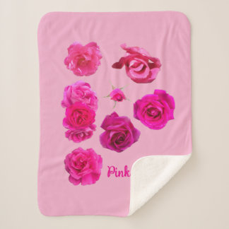 Manta Sherpa Rosas rosadas