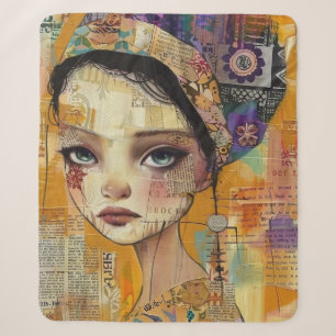 Manta Sherpa Rostro de Collage de Álbum Antiguo (4)