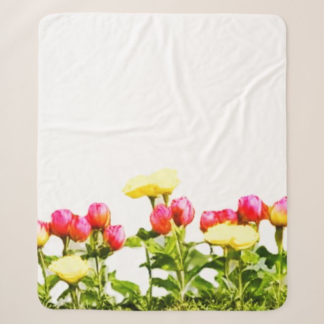 Manta Sherpa Rótulo Sherpa Blanket FLOWER DESIGN (Anverso)