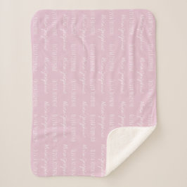 Manta Sherpa Rubor rosa Baby Girl Blanket Nombre personalizado 