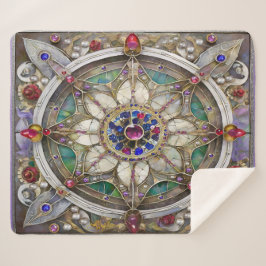 Manta Sherpa Ruby, Amethyst, Sapphire y Pearl Mandala