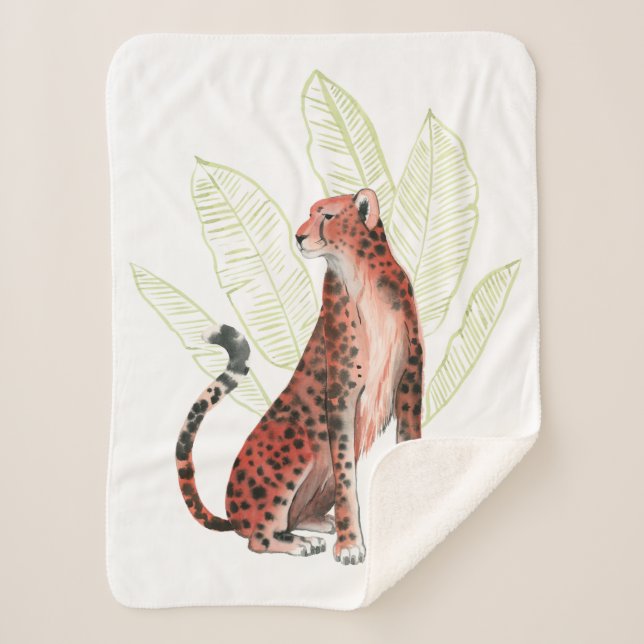 Manta Sherpa Ruby Runner Leopardo (Anverso)