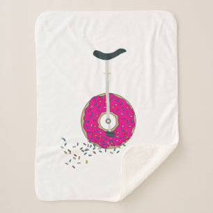 Manta Sherpa Rueda de donut rosa uniciclo con rociadores colori