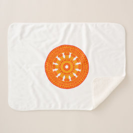 Manta Sherpa Rueda roja de Dharma (arte budista)
