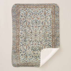 Manta Sherpa Rugosa gris crema agitada en Persia Central