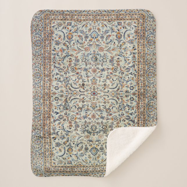 Manta Sherpa Rugosa gris crema agitada en Persia Central (Anverso)