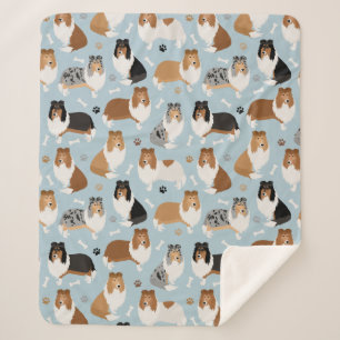 Manta Sherpa Rugosas hojas de collie y huesos