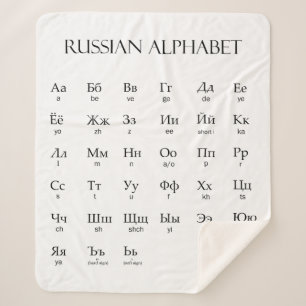 Manta Sherpa Ruso Alfabeto con pronunciación