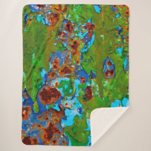 Manta Sherpa Rust Metalizado Peeling Paint Grunge Grunge Funny 