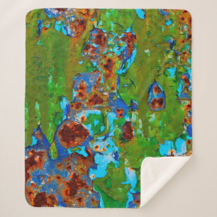 Manta Sherpa Rust Metalizado Peeling Paint Grunge Grunge Funny