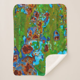 Manta Sherpa Rust Metalizado Peeling Paint Grunge Grunge Funny