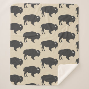 Manta Sherpa Rustic Grey Buffalo Bison