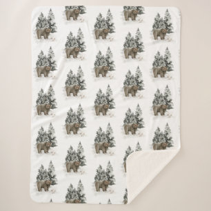 Manta Sherpa Rústica cabaña alaska grizzly oso bosque de bosque