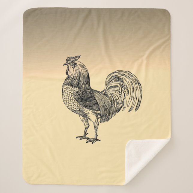 Manta Sherpa Rústico Rooster (Anverso)
