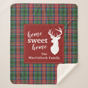Manta Sherpa Rústico Tartán MacCulloch Elegante Planta