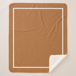 Manta Sherpa Rusty Brown con tríptico blanco