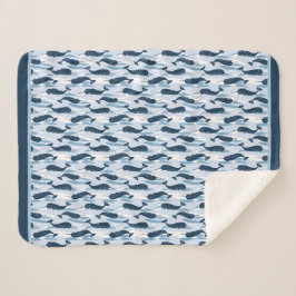 Manta Sherpa Rutas de Narwhal Allover Imprimir azul
