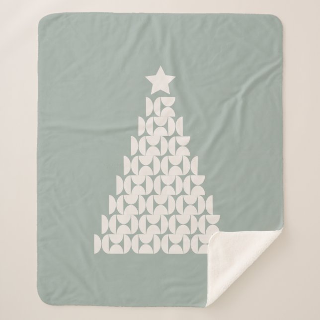 Manta Sherpa Sage Green Christmas Tree (Anverso)