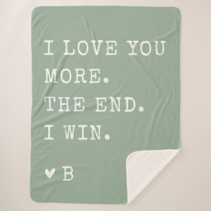 Manta Sherpa Sage Green Te Amo Más Regalos Día de San Valentín