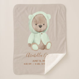 Manta Sherpa Sage Green Teddy Bear Baby Stats