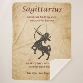 Manta Sherpa Sagittarius Zodiac Sign with Affirmations