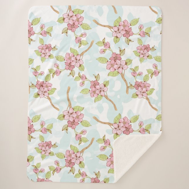 Manta Sherpa Sakura/Flor de cerezo (Anverso)